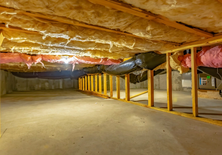 basement or crawl space with insulation